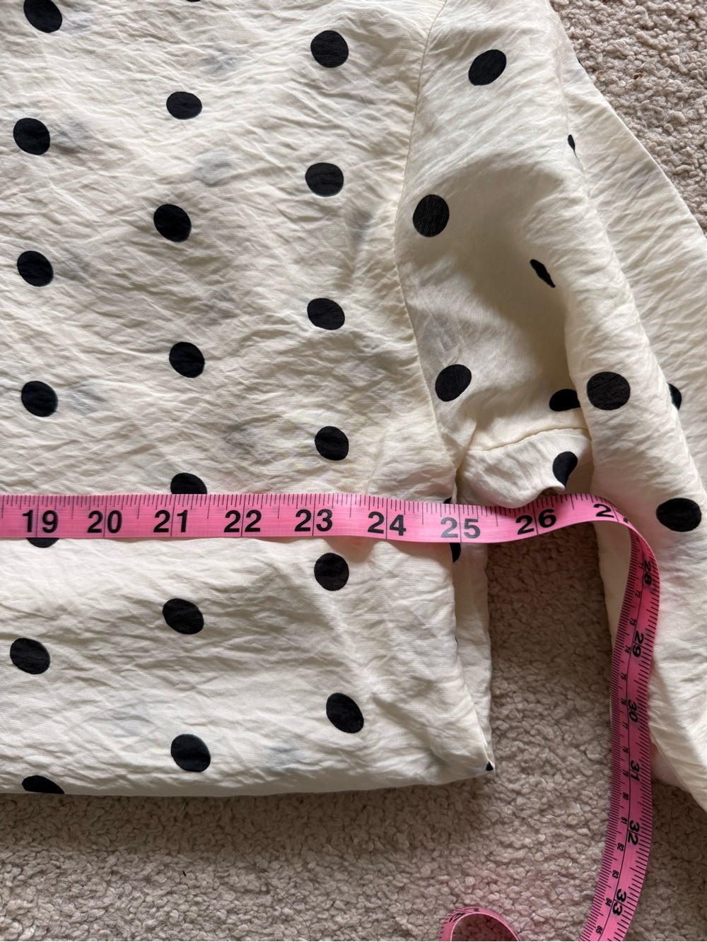 Zara Cream Button-Down Blouse with Black Polka Dots - Picture 7 of 8